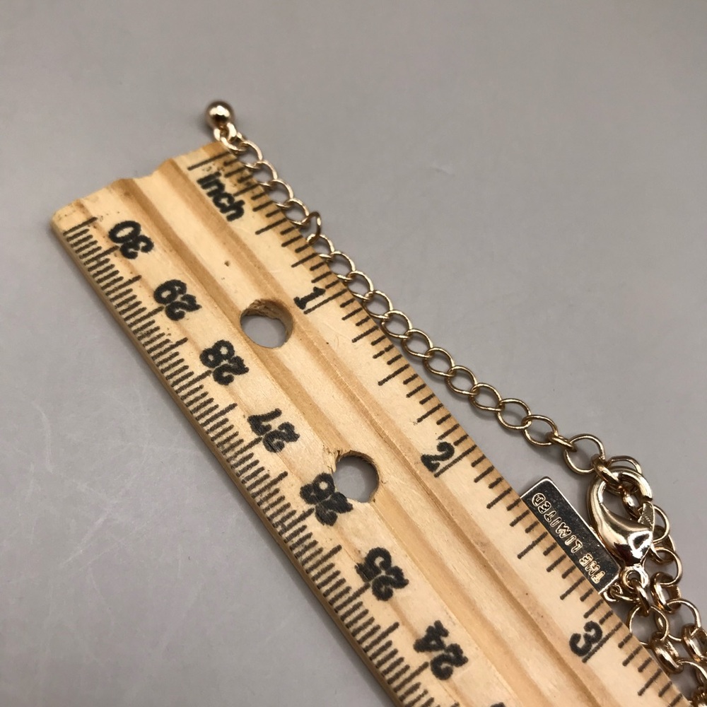 The Limited Gold-Tone and Amber Colored Gems “Y” Necklace - Picture 8 of 10